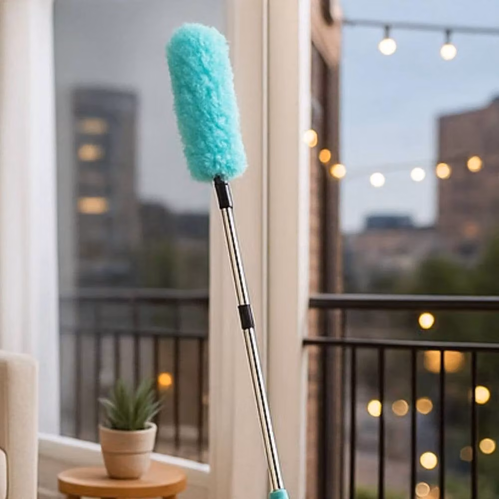 EONLION Microfibre Telescopic Duster with Flexible Head in Blue, 100 cm – 2