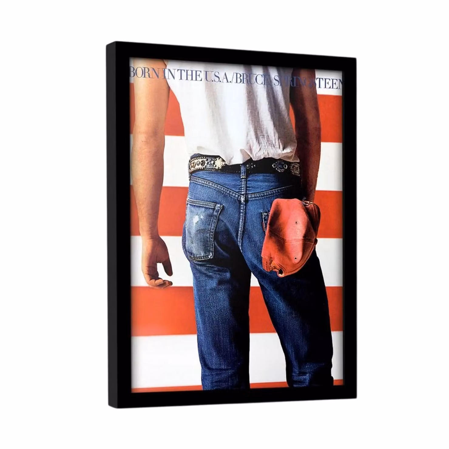 Bruce Springsteen Born In The USA Framed Paper Poster in Blue and Multicolour, H: 40.0 cm, W: 30.0 cm – 2