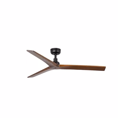 FARO Barcelona Klim Ceiling Fan in Grey and Dark Walnut Wood, H 23.6 cm, Ø 125 cm – 1