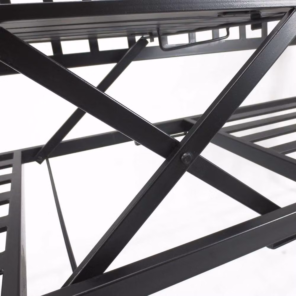 EONLION 2 Seater Modern Metal Garden Bench in Matt Black, Width: 100 cm – 3