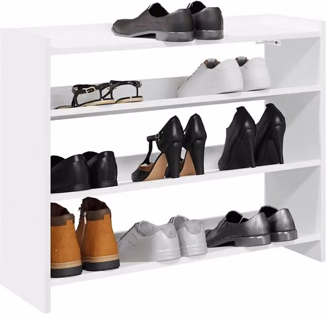 Berkfield Home White MDF Shoe Rack, W/D/H: 80 x 25 x 62 cm