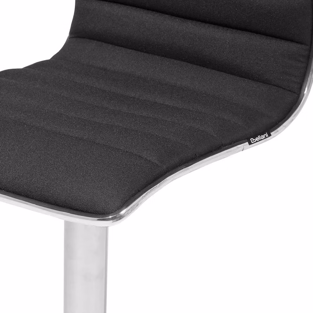 Wyld and Coco Set of 2 Black Faux Leather Counter Height Swivel Bar Chairs with Chrome Metal Frames – 5