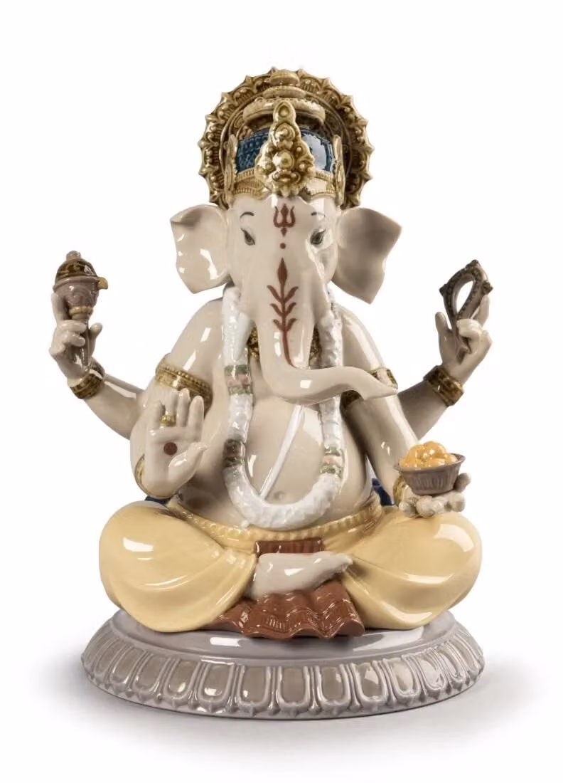 Lladró Lord Ganesha Multicolour Porcelain Figurine