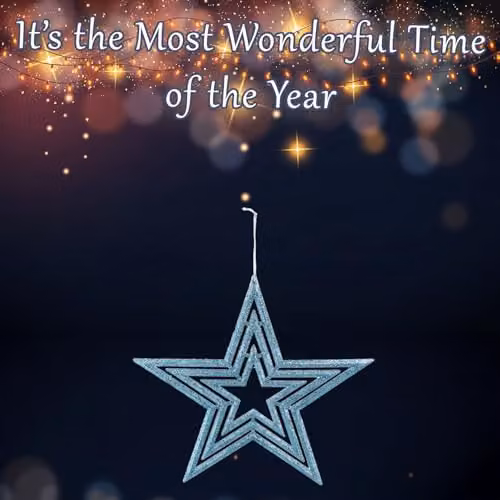 VFM e-Store Ice Blue Glitter Star Burst Hanging Christmas Tree Ornament, 40 cm – 3