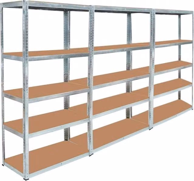 PAWNORA Pack of 3 Metal Shelving Rack Units in Silver, H 150 cm x W 70 cm x D 30 cm
