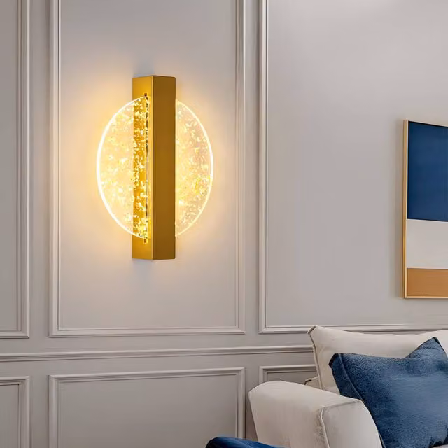 Goeco Round LED Wall Light in Gold, 12 W, with Three-Colour CCT Lighting and Acrylic Diffuser – 1