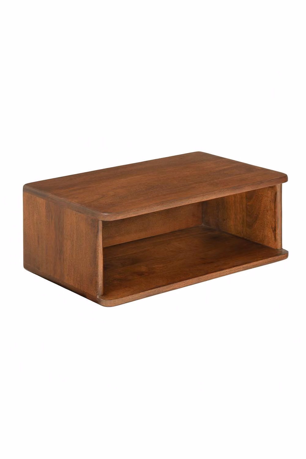 MH London Solie Floating Nightstand, Wall Mounted Bedside Table with Open Storage Shelf in Solid Walnut Wood, Brown – 2