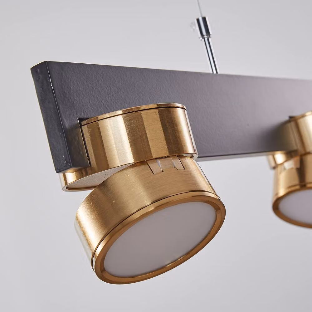 NIVOR 5 Light Modern Linear LED Pendant for Kitchen Islands and Bars in Gold/Brass or Black – 3