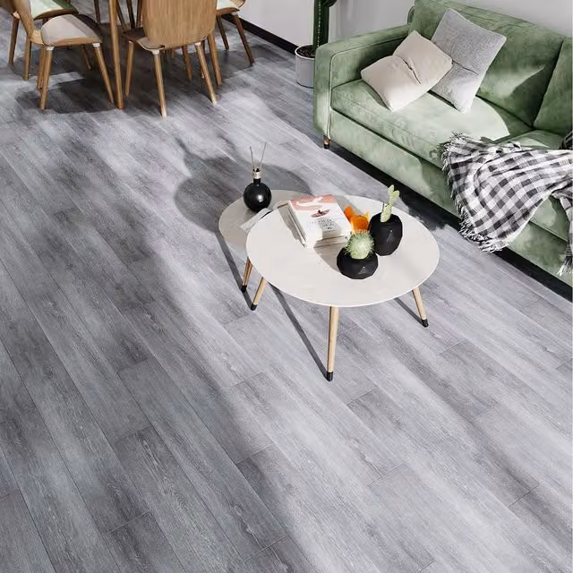 Livingandhome Set of 20 Self-adhesive Wood-look PVC Flooring Planks in Grey