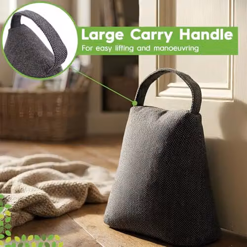 Nicola Spring Herringbone Fabric Door Stop, Star, Grey – 6