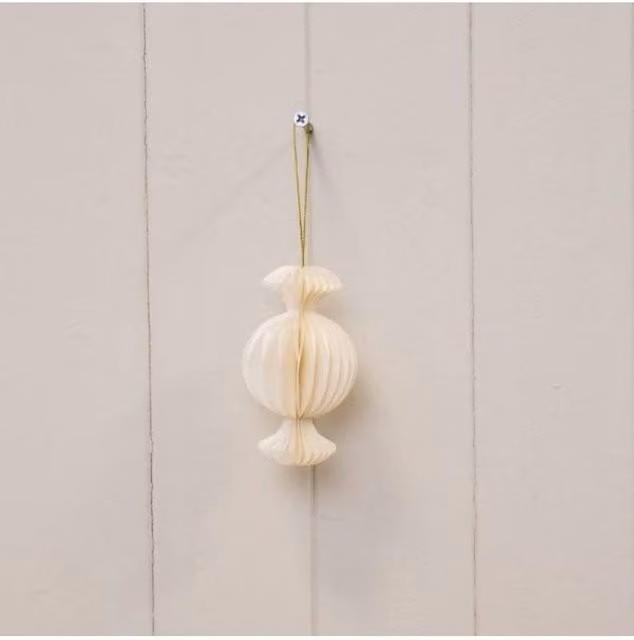 KDMD Set of 3 White Abstract Christmas Bauble Pendants