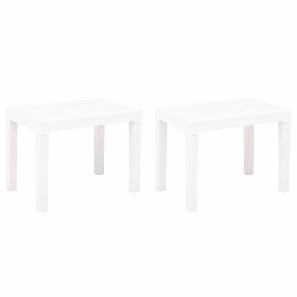 Berkfield Home Set of 2 White Plastic Modern Garden Benches