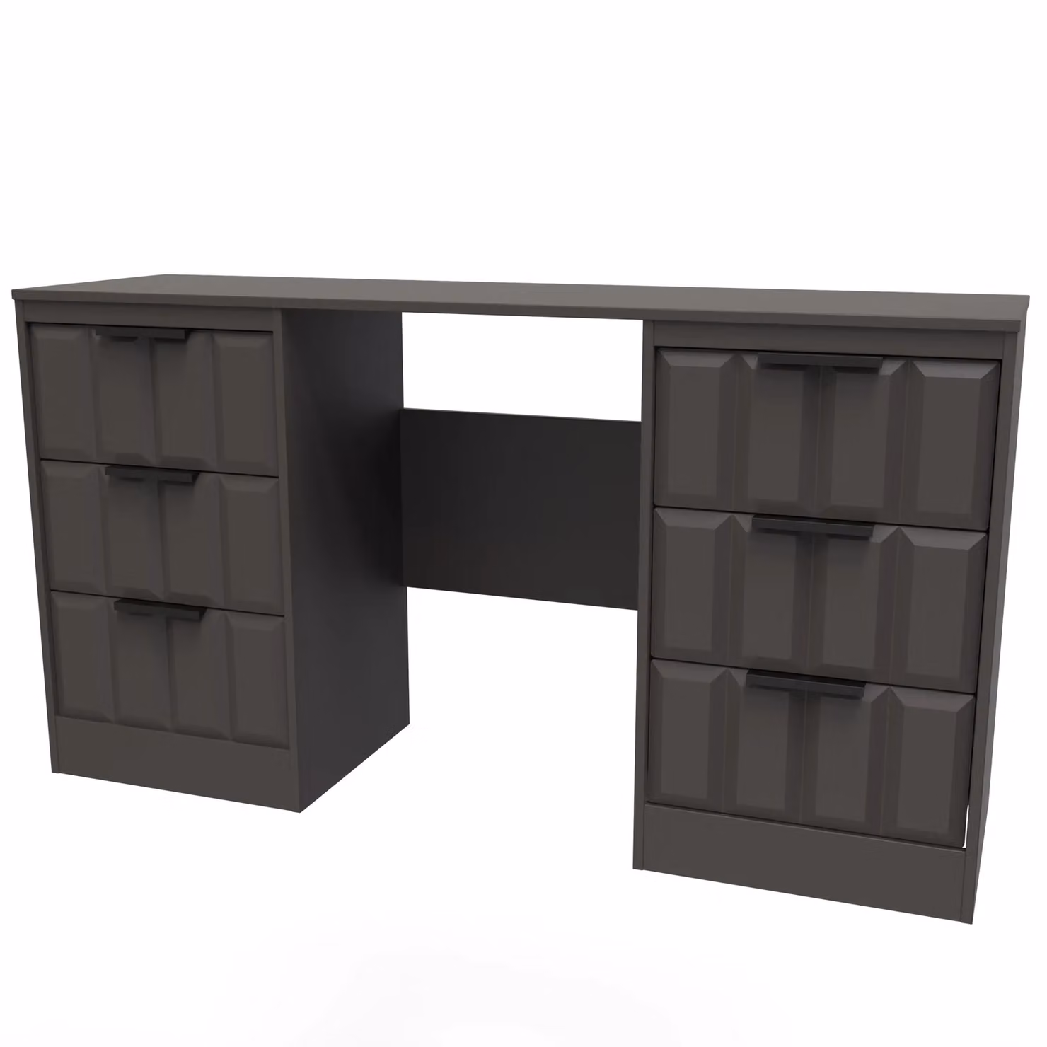 Ready Assembled 2 U Seattle 6 Drawer Kneehole Desk in Dark Grey – 2