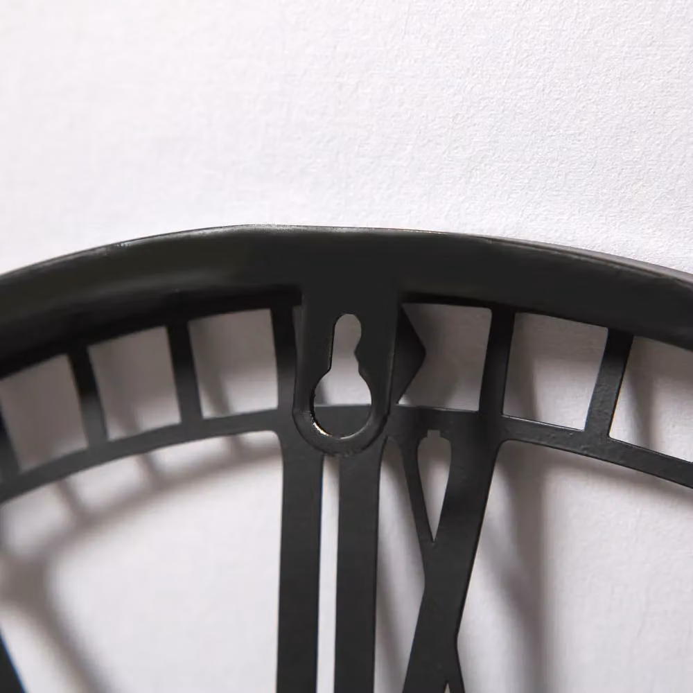 Home Garden Direct EOS Vintage Skeleton Wall Clock with Roman Numerals, Black/Grey, Diameter: 40 cm – 5