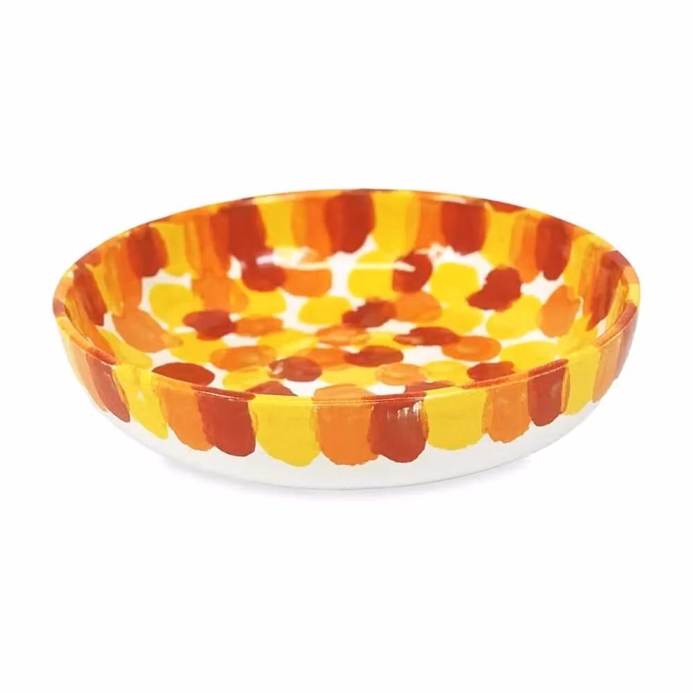 Verano Spanish Ceramics Petalo Hand Painted Ceramic Shallow Serving Bowl, Diameter: 23 cm, Red – 2