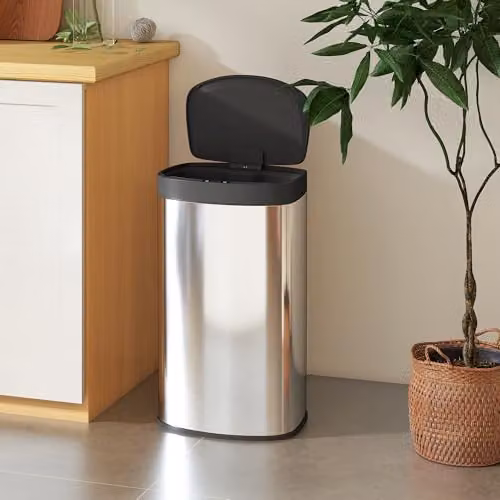 HOMCOM 55L Automatic Sensor Kitchen Bin in Silver, W/D/H: 38.0 x 28.5 x 69.0 cm – 9