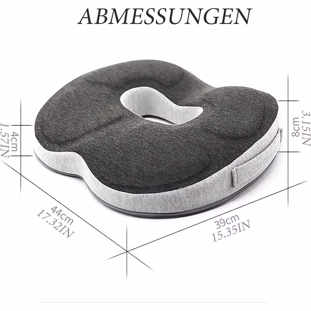 Nordara Grey Orthopaedic Memory Foam Cushion Seat Pillow for Coccyx and Back Pain Relief – 2