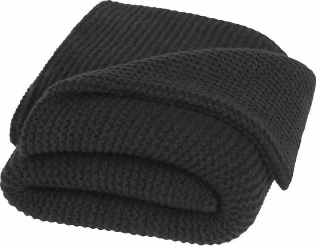 Seasons Suzy Black Knitted Polyester Blanket