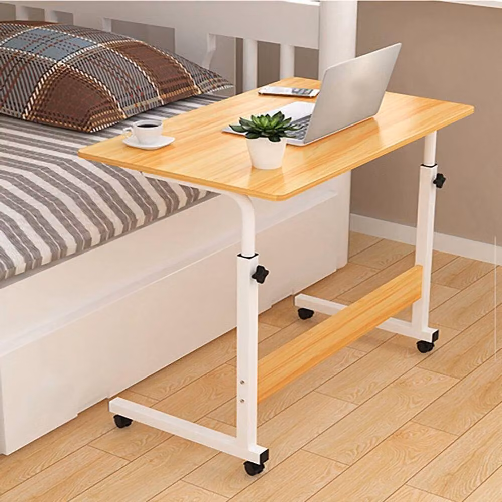 KORVIXA Height Adjustable Dining Tray Table with Sled Base in Brown – 2