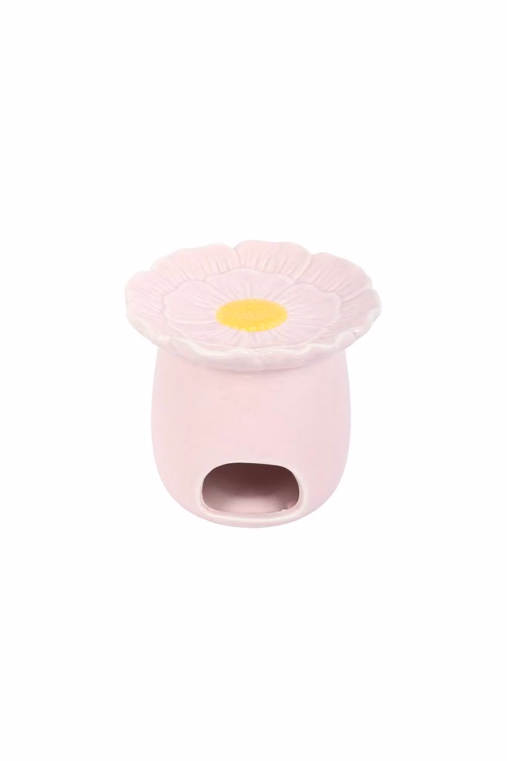 KDMD Pink Ceramic Floral Oil Burner and Tealight Fragrance Diffuser