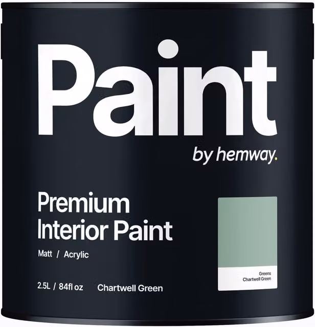 Hemway Matt Acrylic Interior Paint in Green, 2.5 l