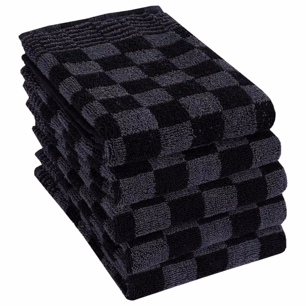 Berkfield Home 10 Piece Cotton Towel Set for Adults in Black, Grey and Multicolour – 4