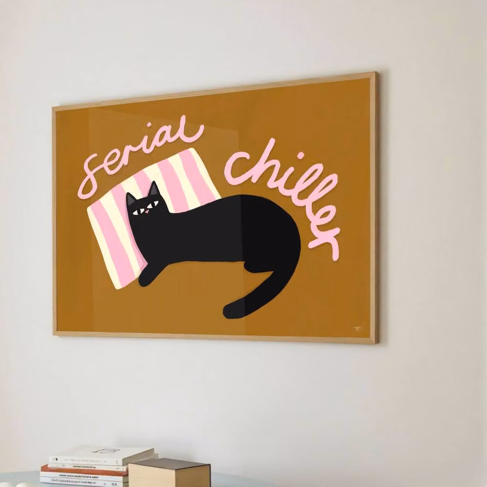 The Paper Tail Serial Chiller Funny Cat Art Print, Multicolour, W: 29.7 cm, H: 42.0 cm – 4