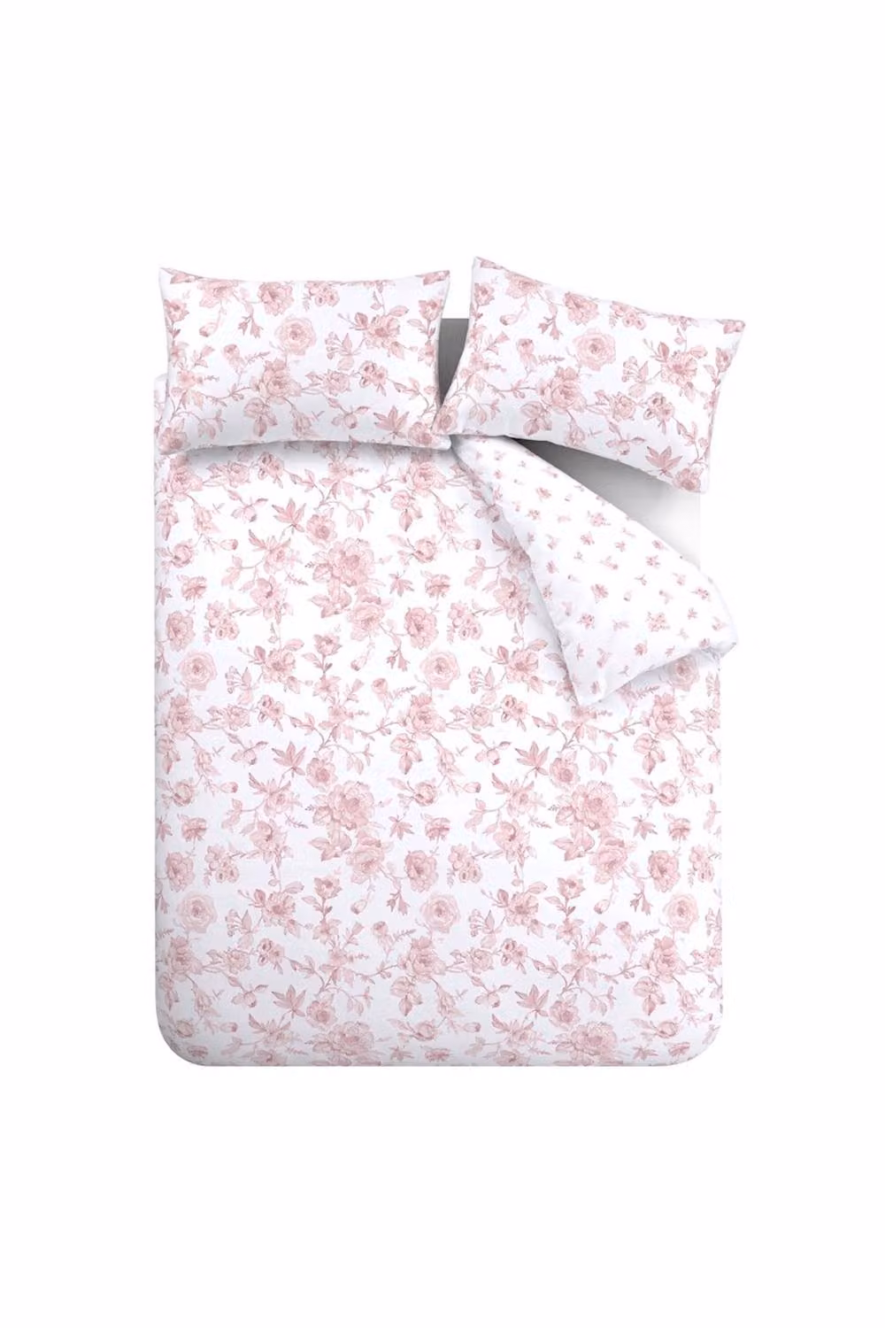 Catherine Lansfield Mirabelle Floral Reversible Duvet Cover and Pillowcase Set, Pink, 200 x 200 cm – 2