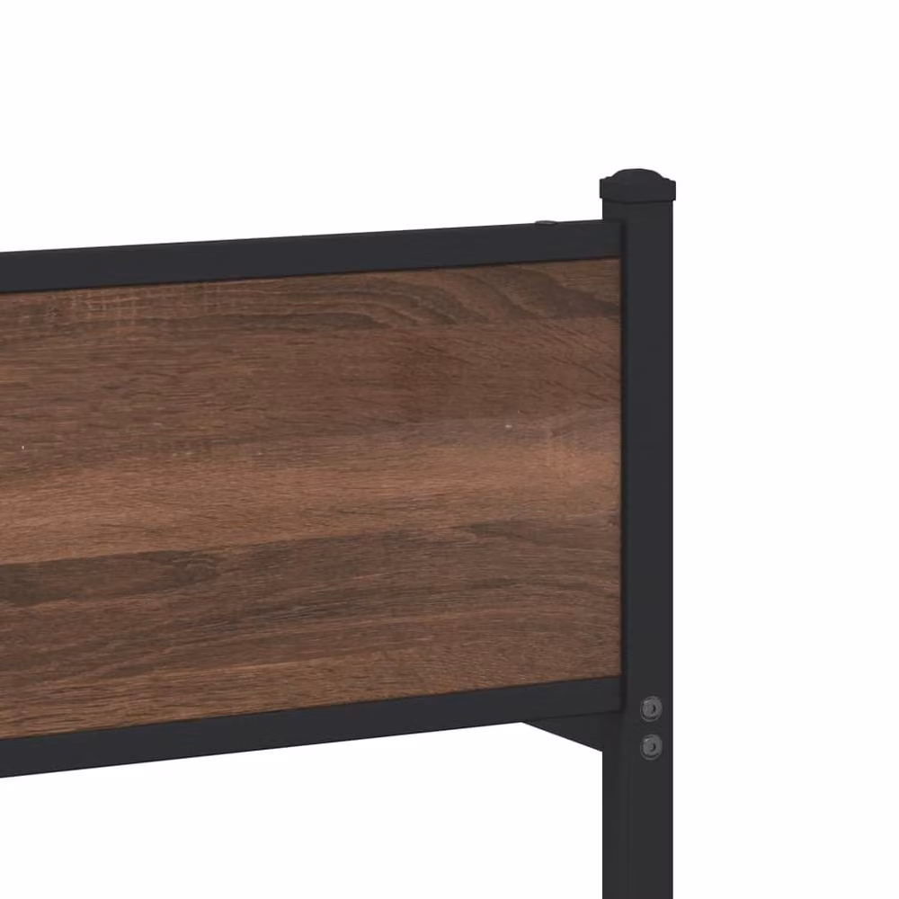 Berkfield Home Metal Bed Frame in Brown Oak, W: 80 cm, L: 200 cm – 5