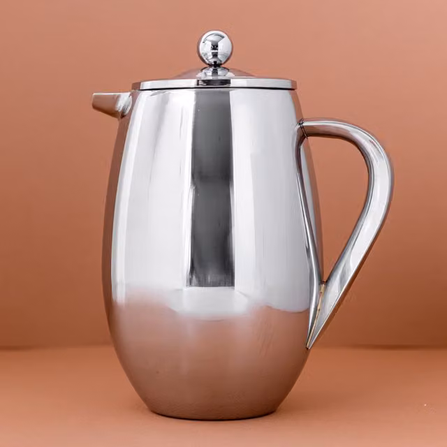 La Cafetire Insulated All Metal Cafetiere in Silver