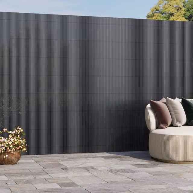 Kidkid Opaque PVC Garden Privacy Fence in Anthracite Grey, Height: 200 cm