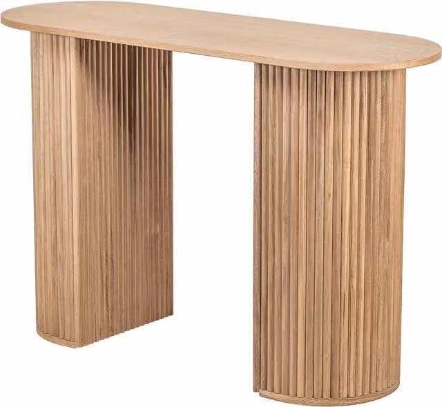 Nordlys Scandinavian Beech Wood Console Table with Storage in Brown, W/D/H: 110 x 74 x 40 cm – 1