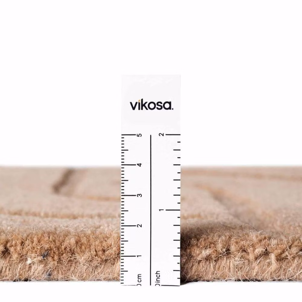 THE RUGS Vikosa Arcura Abstract Round Wool Rug in Beige, Diameter: 150 cm – 3