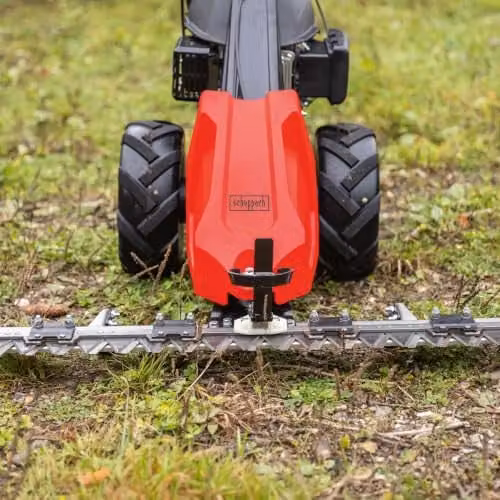 Scheppach BMS196-88 Petrol Scythe Mower in Red, 196cc 5.7HP, 88cm Cutting Width, Self-Propelled with Adjustable Handle – 4