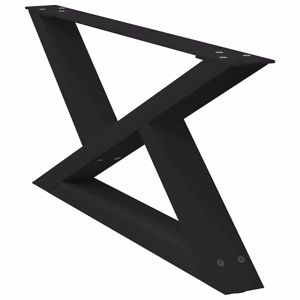 Berkfield Home Steel Coffee Table Legs, 2 Pieces, Black Matt, H: 70 cm, W: 30-31.3 cm – 3