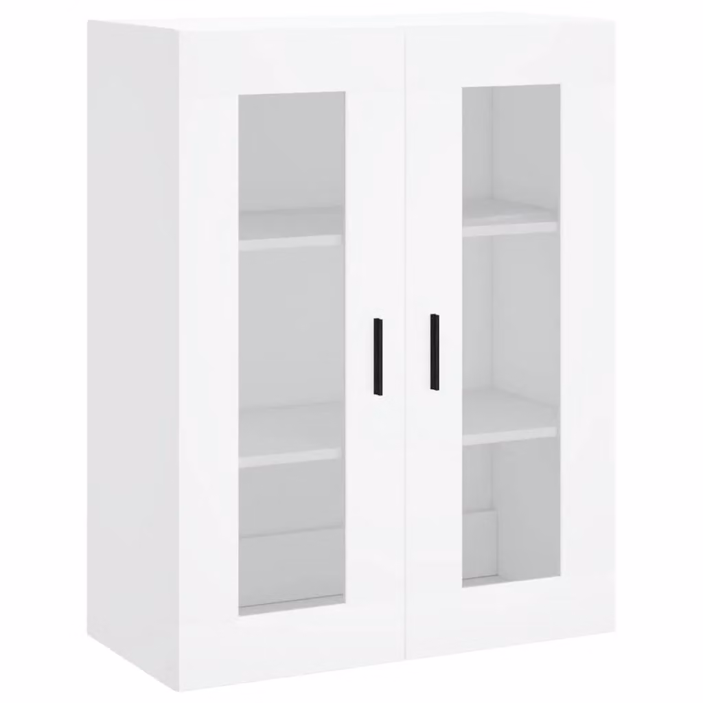 Berkfield Home Wall Mounted Cabinet with Glass Doors, White, W: 69.5 cm, D: 34 cm, H: 90 cm – 2