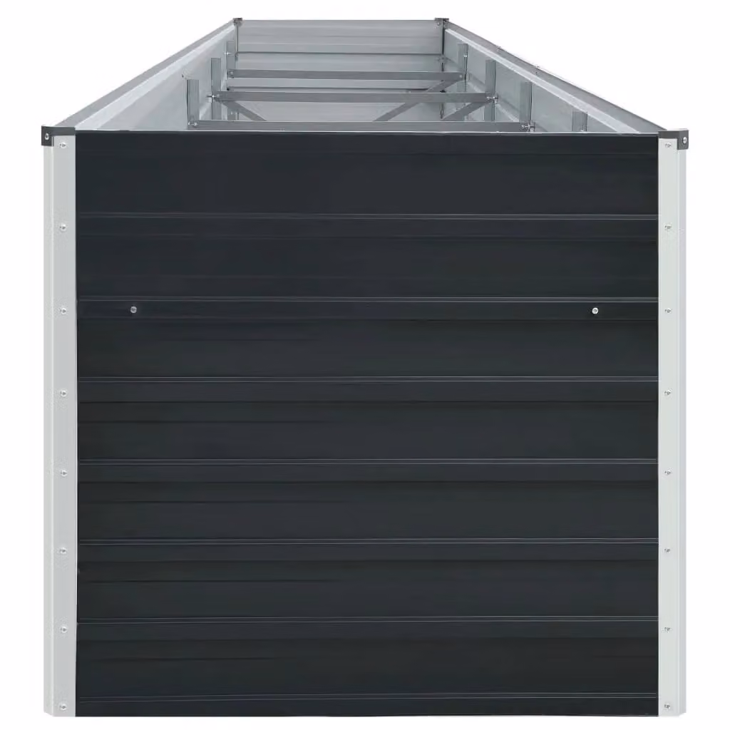 Berkfield Home Garden Galvanised Steel Raised Bed in Anthracite Black, W: 400 cm, D: 80 cm, H: 45 cm – 3