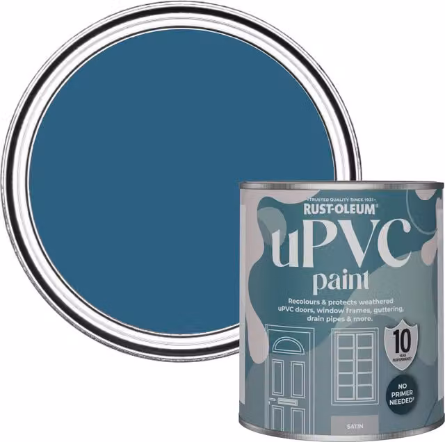 Rust-Oleum UPVC Paint in Satin Finish, Blue, 0.75 l