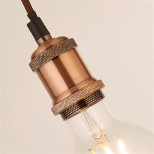 CGC Lighting Cassie Adjustable Copper Cylinder Pendant Light with Matching Ceiling Rose and E27 Holder – 2