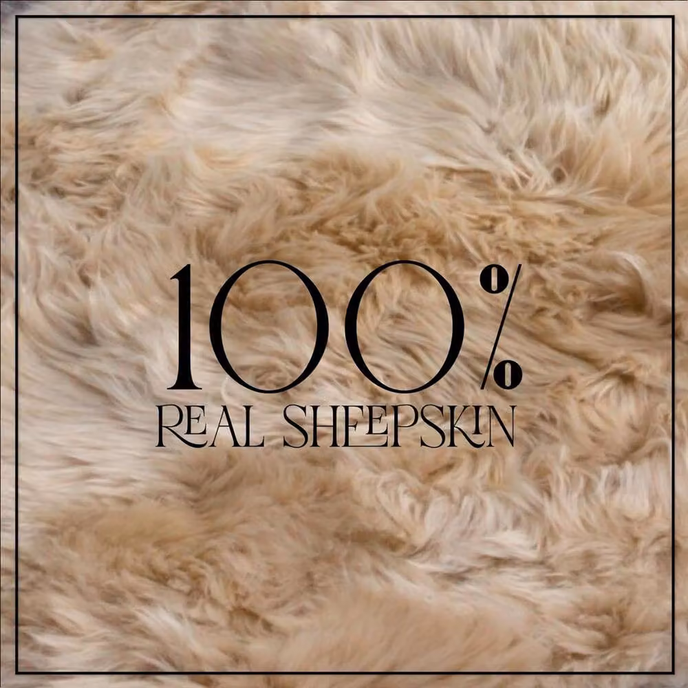 Infinity Leather Natural Sheepskin Wool Single Rug in Taupe, W: 90 cm, D: 60 cm – 3