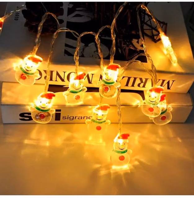 KDMD White Snowman Decorative LED String Light with 10 Warm Glow LEDs, 1.5m Length