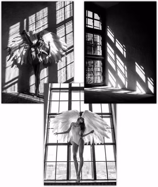 ARTZE Set of 3 Black and White Scandinavian Fashion Photo Art Posters, W: 42 cm, H: 59 cm