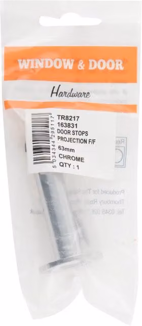 Hiatt Chrome Door Stop with 6.35 cm Projection
