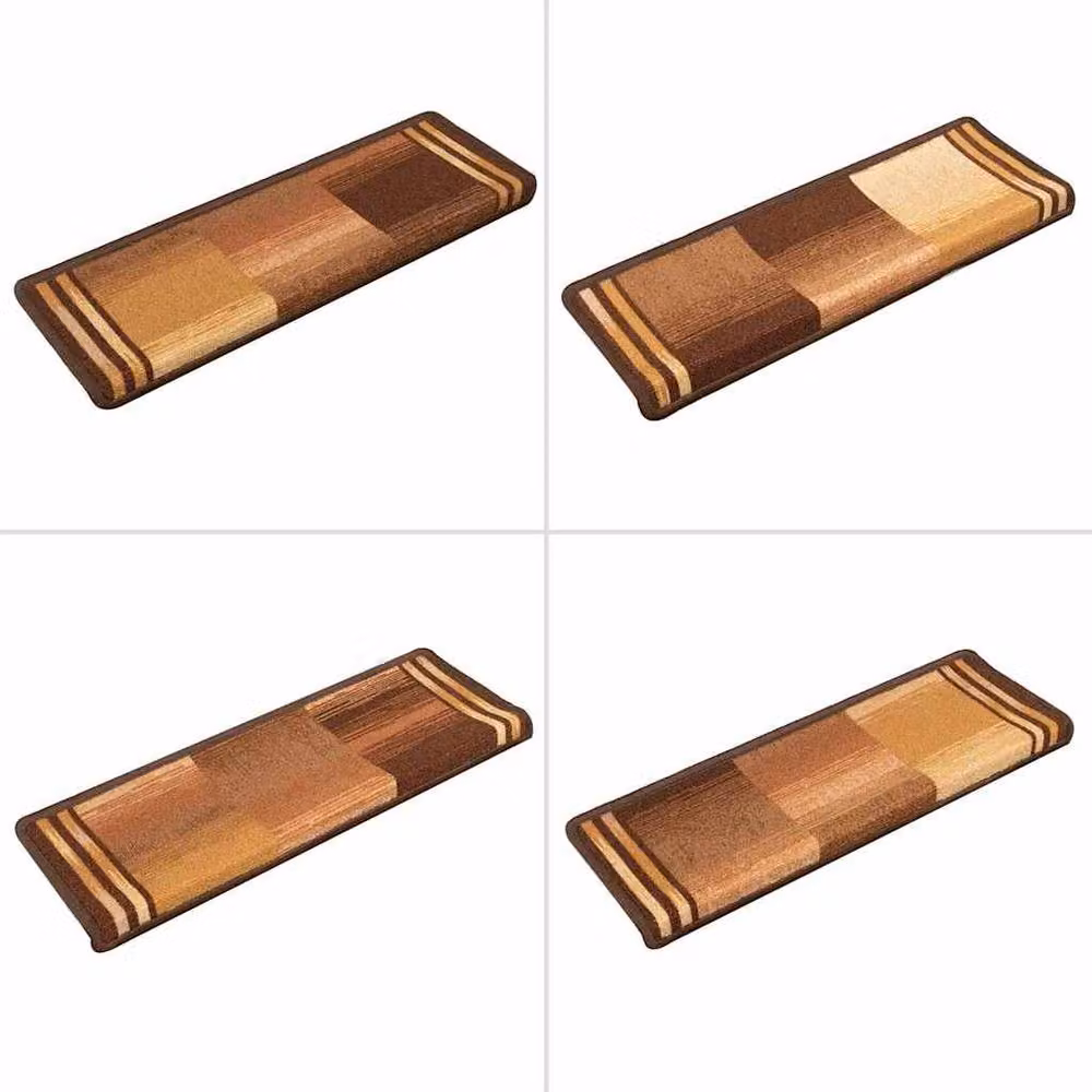 Berkfield Home Self-adhesive Non-slip Stair Mats, Brown, 5 Pieces, W/D/H: 65 x 21 x 4 cm – 4
