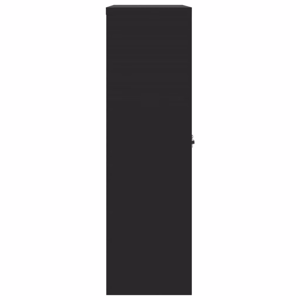 Berkfield Home Black Steel File Cabinet with Hinged Doors and Lock, W/D/H: 90 x 40 x 140 cm – 3