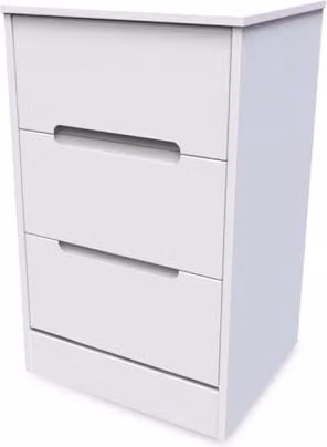 Welcome Monaco 3 Drawer Bedside Table in White