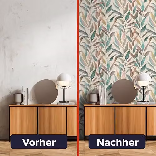Rasch Fiesta Self-Adhesive Non-Woven Wallpaper with Multicolour Blue, Turquoise and Beige Botanical Floral Scandinavian Pattern – 5