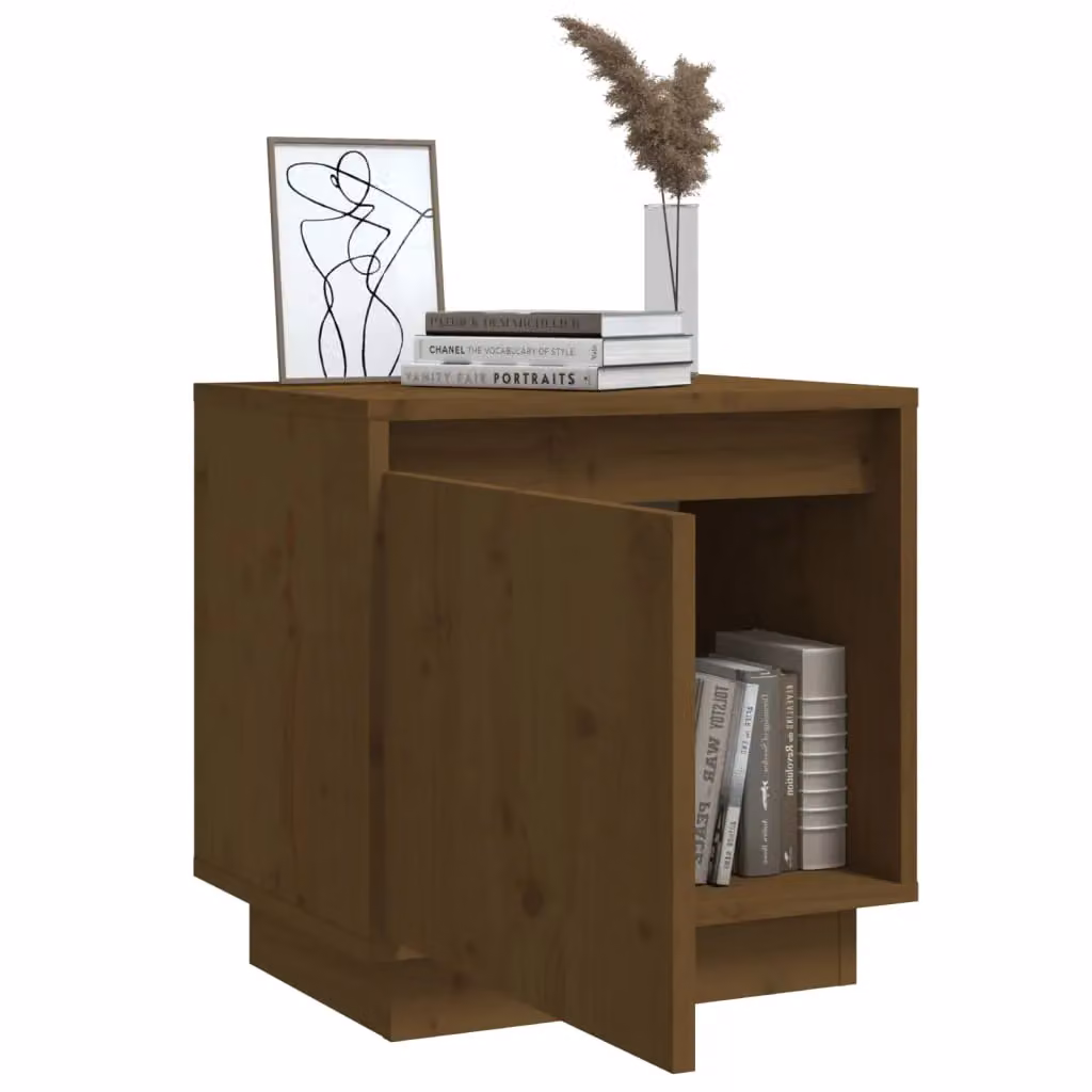 Berkfield Home Set of 2 Modern Honey Brown Solid Wood Pine Bedside Cabinets, W/D/H: 40 x 30 x 40 cm – 3