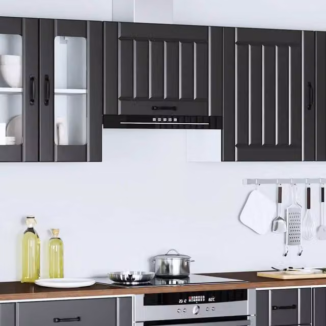 Berkfield Home Lucca Black Wall Mounted Kitchen Cabinet in Matt Engineered Wood W/D/H: 60 x 31 x 40 cm