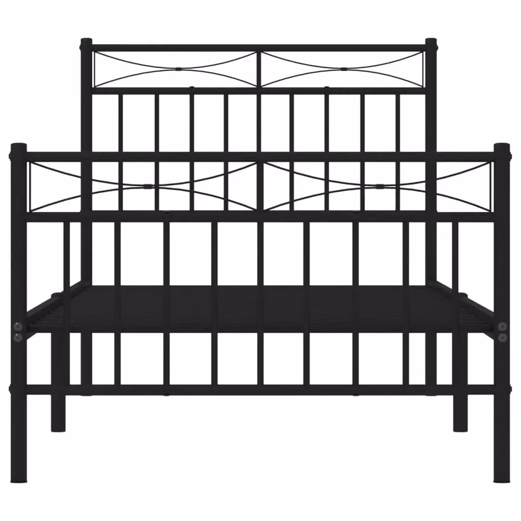 Berkfield Home Metal Bed Frame with Headboard and Footboard in Black, W/D/H: 90 x 200 cm – 3